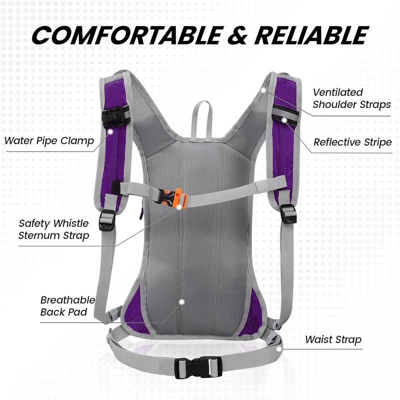 Nepest Hydration Pack Backpack for Women & Men, Lightweight Water Backpack with 2L Water Bladder for Hiking Cycling Running Biking - Image 3